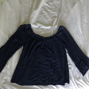 Navy blue Off the shoulder blouse